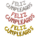 16-Inch Spanish Happy Birthday Aluminum Film Balloon Cross-Border Letter Style Birthday Party Carnival Decorations Printing No