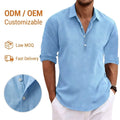 Men's Polyester Plus-Size Breathable Knitted Polo Shirt Solid Short Sleeve Casual Design Belt Sustainable Plain Style EDM OEM