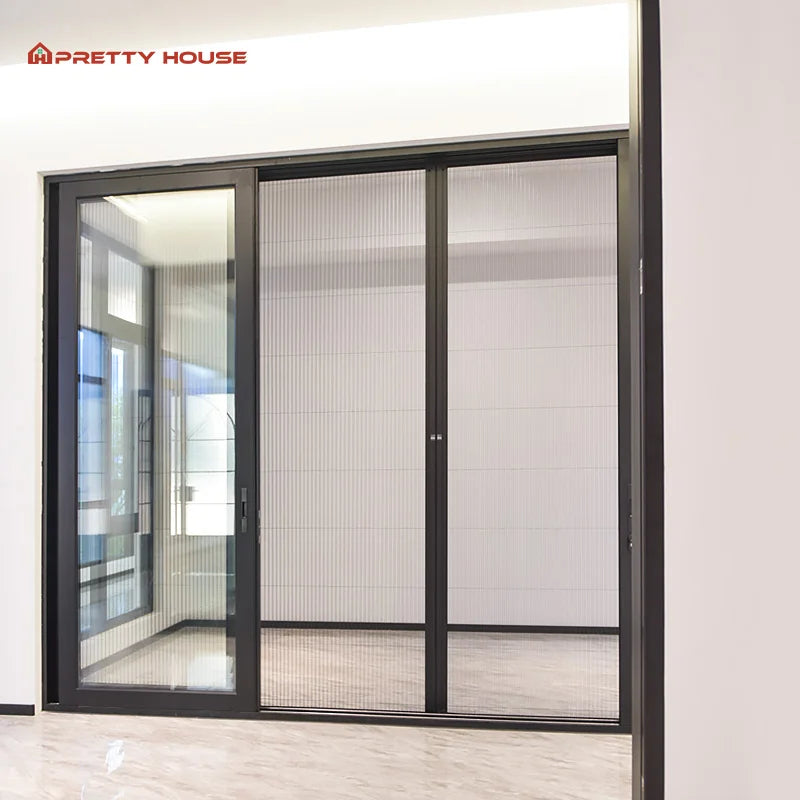 Custom Energy Efficient Impact Resistant Aluminum Double Glass Sliding Door