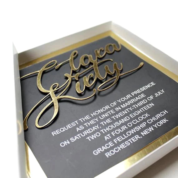 Popular Customized Shape Acrylic Thank You Cards Holiday Party Invitation Card Nepali Marriage Invitation Card