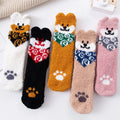 Cartoon House Floor Socks for Women Cozy Winter Compression Bed Sleep Socks Anti-Slip Fancy Coral Velvet Fuzzy Sleeping Socks