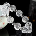 Natural White Crystal Bracelet Nine-Tailed Fox Design Handcrafted Crystal Crafts