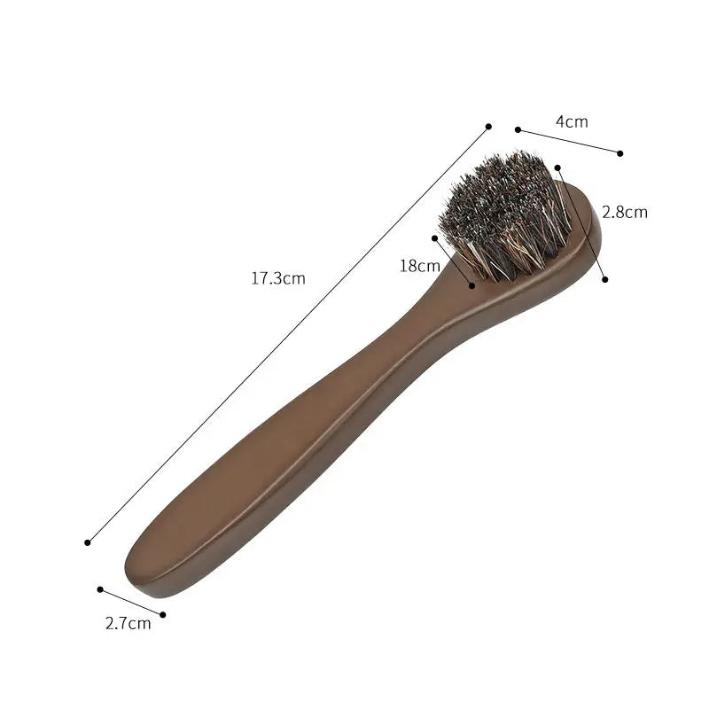 Factory Wholesale Custom Logo Wooden Handle Horse Hair Shoe Polish Brush Long Handle Cleaning Brush
