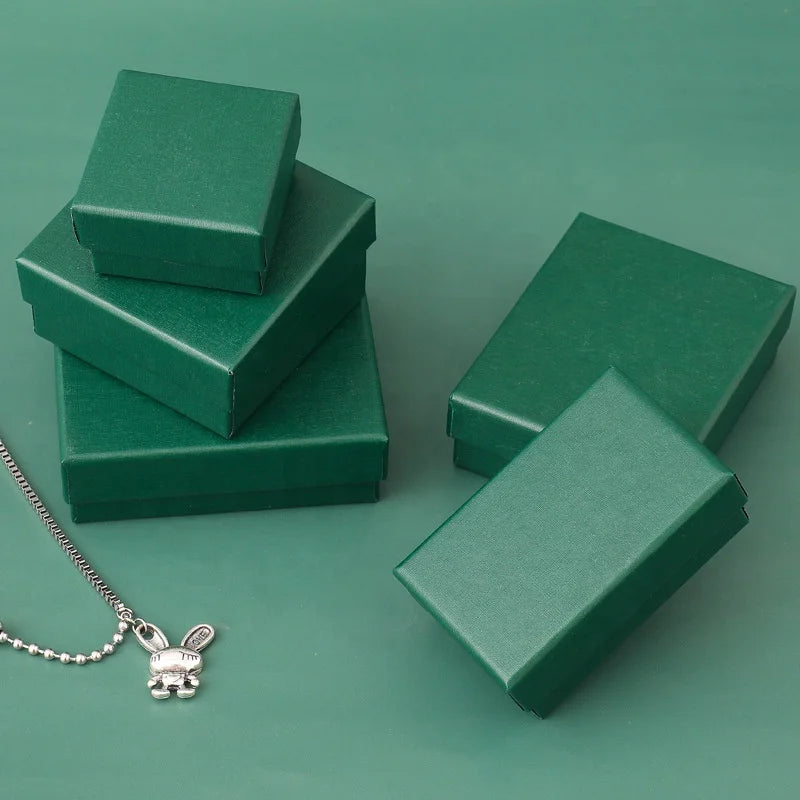 Green Earring Necklace Jewellery Ring Packaging Jewelry Box Gift Boxes with Lid