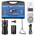 For DF50 Super Bright 6500 LM UV Red White Light Underwater 105 Meters Scuba Dive Flashlight with USB Charging