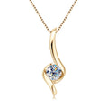 Wholesale Minimalist Grade D 1ct Moissanite Pendant Necklaces 925 Sterling Silver Simple Ice Out Moissanite Jewelry Women