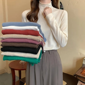 Custom Soft Plain Knitwear Turkish Pullover Women's Casual Jumper Multi-Color Selection for Autumn Season Sweater