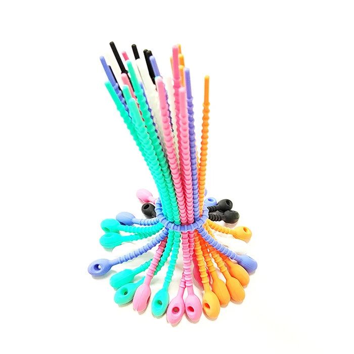 5.9 Inch Silicone Cable Zip Ties Bag Clip Reusable Rubber Twist Cable Straps 150mm
