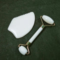 DIY Natural Rose Gold White Jade Facial Jade Roller Wholesale Double Roller Face Roller