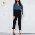 Clothing Custom Wholesale Hot Selling Styles 100% Cotton Shirt Tops Lady Long Sleeve Office Silk Ladies Satin Casual Blouses