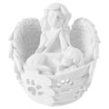 Illuminated Angel Statue Roses Resin Garden Sculpture Fairy Figurine Outdoor Decor Hand-painted Model Character Ornaments Gifts