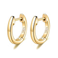 Minimalist 2025 Classic Fine 925 Silver Single Lap Trendy Gold Plated Huggie Straight-post Hoop Earrings Women Gift