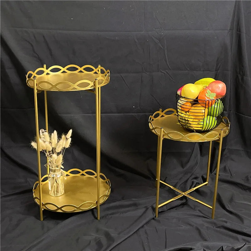 Hotsale High Gold Quality Metal Round Cake Stand Dessert Tray Cake Stand Wedding Party Birthday Decoration