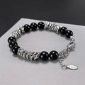 OEM New Product Custom Logo Natural Stone Beaded Statement Bracelet Fashion Personalised Stainless Steel Jewelry Party Gift