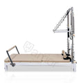 White Aluminum Reformer Half Trapeze Studio Pilates Reformer Tower With Mat Conversion and Sitting Box