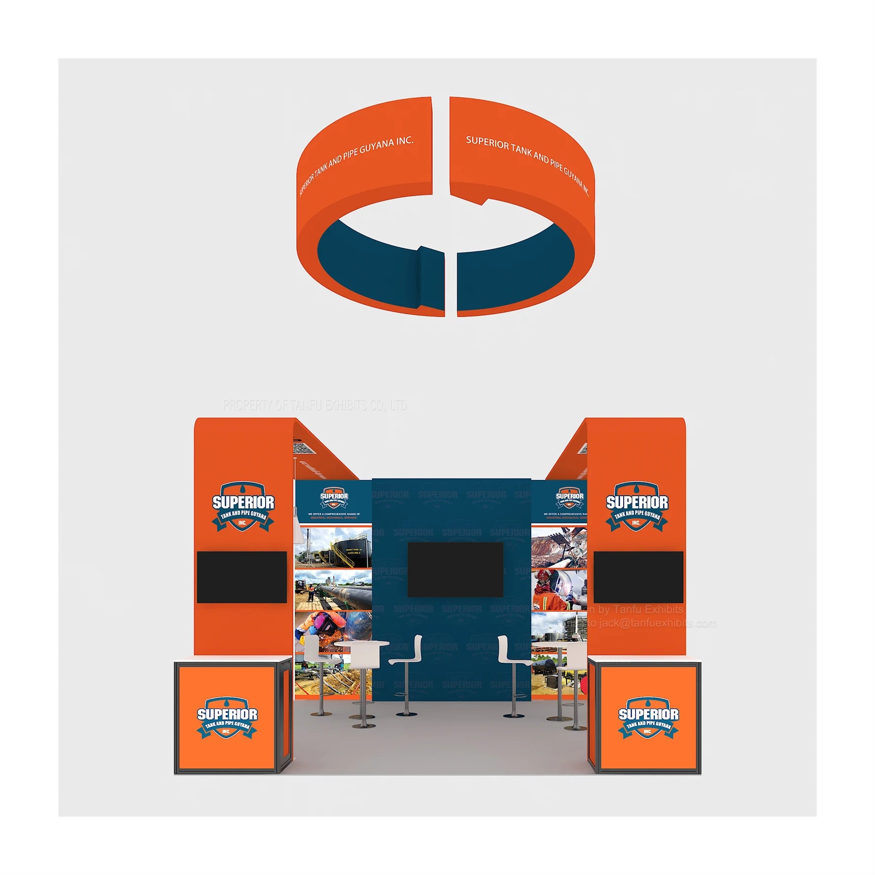 Trade Show Exhibition Booth 3*3m Lighting Backdrop Display Frame Reusable 100% Customized TANFU TF-20231101-1