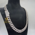 Stylish Pass Diamond Tester 925 Sterling Silver 15mm 3 Rows Iced Out Jewelry Hip Hop VVS1 Moissanite Diamond Cuban Link Chain