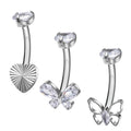 Wholesale G23 Titanium 14G Internally Threaded Piercing Navel Belly Button Rings White CZ Inlaid Women Body Piercing Jewelry