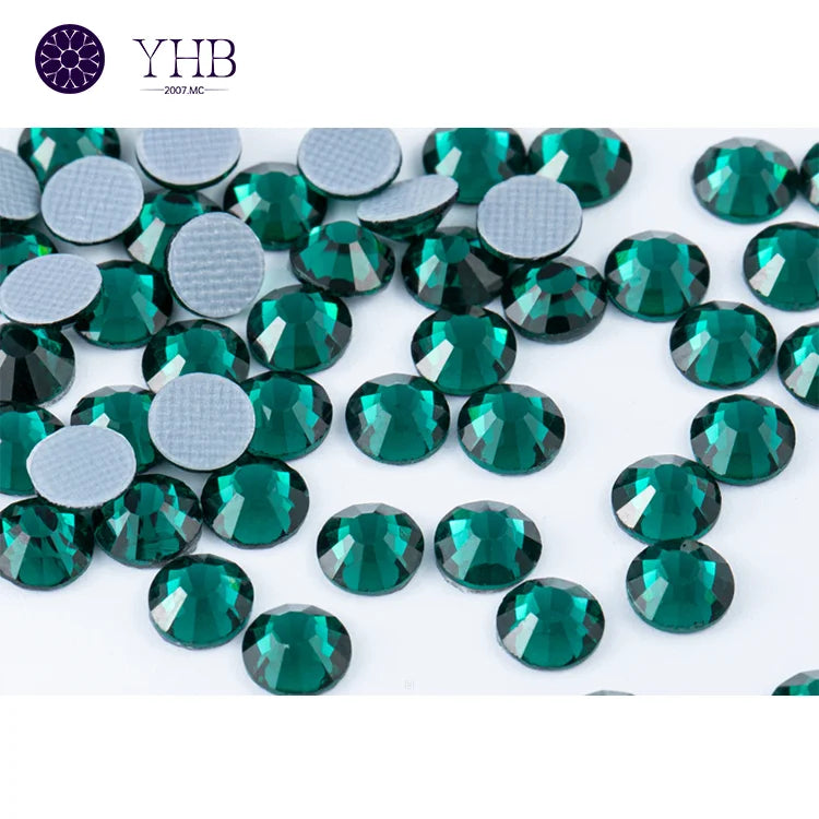 YHB 2025 New China Factory Crystal Round Direction Hot-Fix Flatback Glass Crystal Rhinestone