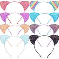 Full Sequins Cute Mouse Headband Sequined Bow Hair Accessories Children Cat Ears Hairpin Fabric 12 Kids Custom Animals Sweet Bow