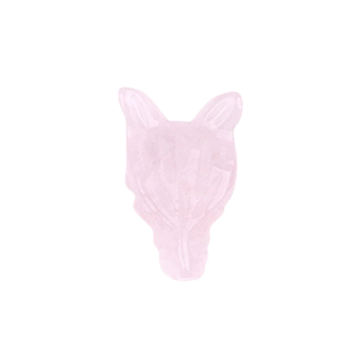 Animal Figurine Rose Quartz Natural Stone Carved Wolf Heads Pendant Ornament Necklace Accessories