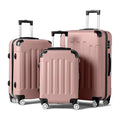 Luggage Factory Lightweight 3-Piece Travel Set With Detachable Wheels and Double Handles