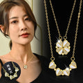 Wholesale Four Leaf Clover Necklace for Women Love Titanium Steel Choker Two Ways to Wear Heart Necklace for Women Girls