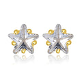 CZCITY 925 Cubic Zirconia Stud 18K Sterling Silver Earrings Set Woman Small Gold Star Earrings