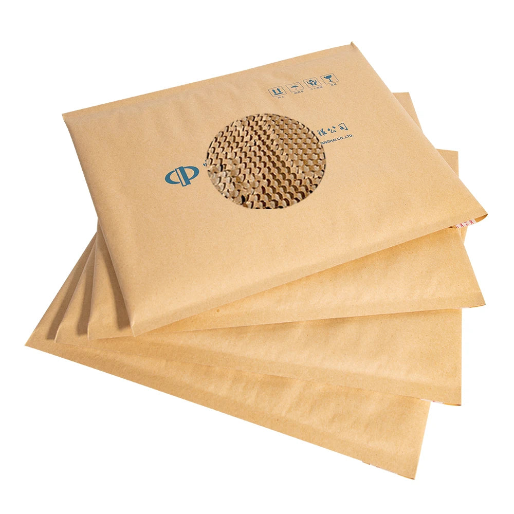 Custom Honey Comb Padded Mailer Eco-friendly Paper Cushioned Envelope Printed Biodegradable Shipping Pouch Honeycomb