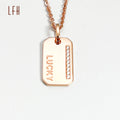 LFH Gold Bar Pendant Bullion Shape Customized Engraved Name Pendant Necklaces Real Gold Jewelry 18k with Certificate