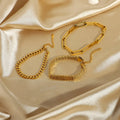 18K Gold Plated Stainless Steel Jewelry Hip Hop 8mm Belt Chain Bracelets for Women Men Wearing