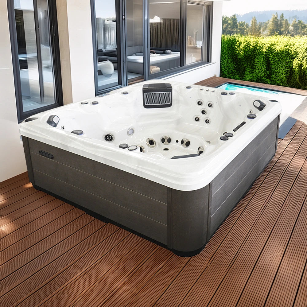 Sunrans Freestanding Hot Tub Hydrorelax Pool Balboa SPA Outdoor Whirlpool Spa Bath Tub for 5 Persons