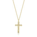 European Hot Selling Vintage Christian 18K Gold Plated Micro Pave Full Diamond Cross Pendant Necklace Female Jewelry