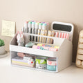 Cute Kids Girls Student Desktop Stationery Organizer Box  Multifunctional Large Capacity Pen Case Makeup Brush STorage Rack