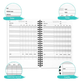Custom Log Book Gym Workout Diving Fitness Logbook Design Diary Journal Notebook Notepad Cover CMYK Printed 71 Sheets Spiral