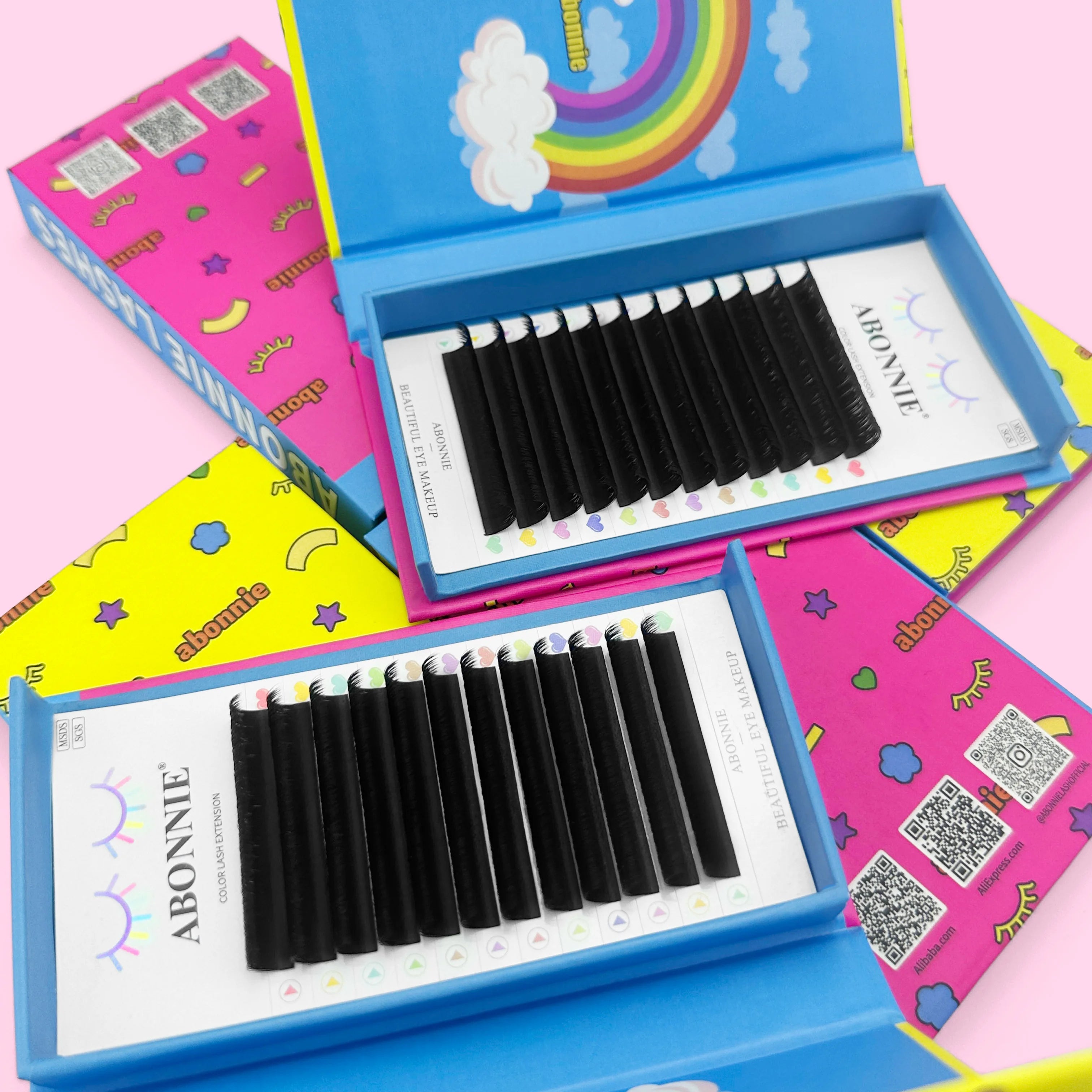 Abonnie Wholesale 0.03 Matte Black Velvet Lash Trays Individual Cashmere Lash Extensions Custom Silk Eyelash Extension Supplies