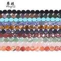 Wholesale 10mm Gemstone Beads Round Flat Natural Tiger Eye Stone/Crystal/Agate Loose Beads for Jewelry Making Bracelet