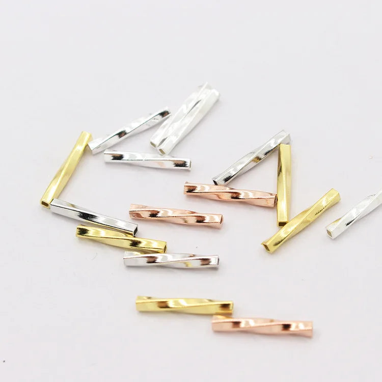 8mm 12mm 925 Sterling Silver Twisted Tube Spacer Beads for Jewelry Supplies