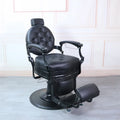 Kisen Luxury Heavy Duty Beauty Salon Styling Barbera Chair Black Gold Reclining Barber Supplies Beauty Equipment With Foot Pedal