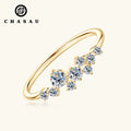 Classic Shinny Fine Jewelry 14K Gold Plated 925 Sterling Silver Moissanite Wedding Bands Cluster Ring for Women