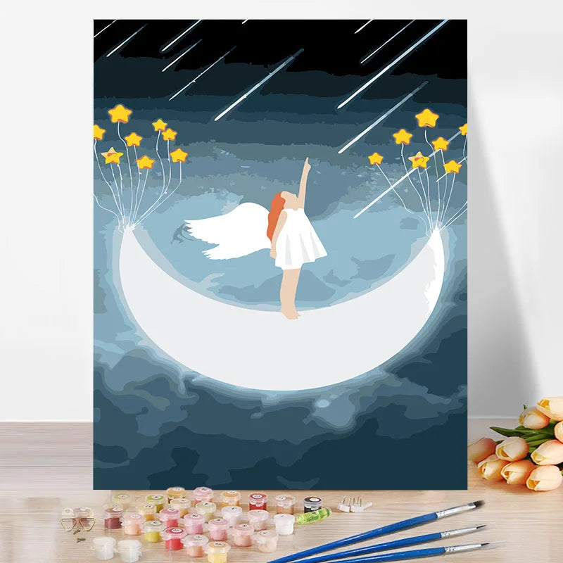 Wholesale DIY Oil Paint Picture by Numbers Custom Painting Landscape Adults Nordic Style Handpainted Drawing Wall Home Decor Kit