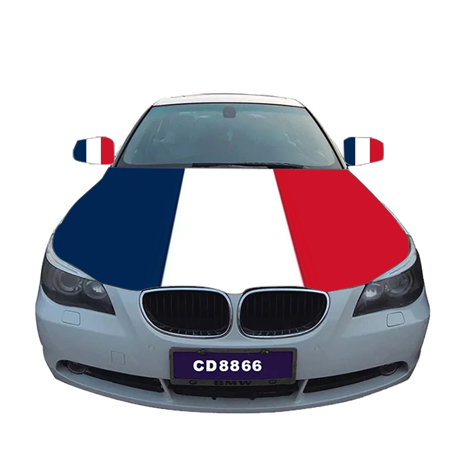 Promotional Product Custom Size Engine 100%Polyester Cover Rearview Mirror Custom France French Car Hood Flag