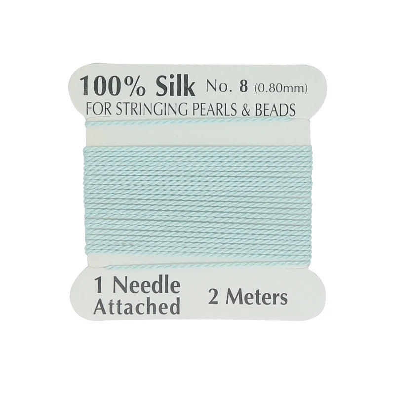 Xuqian 8# Handmade Customizable Wholesale Factory Price Supply Silk Cord 100% Natural Silk Cord Turquoise Jewelry Silk Cord