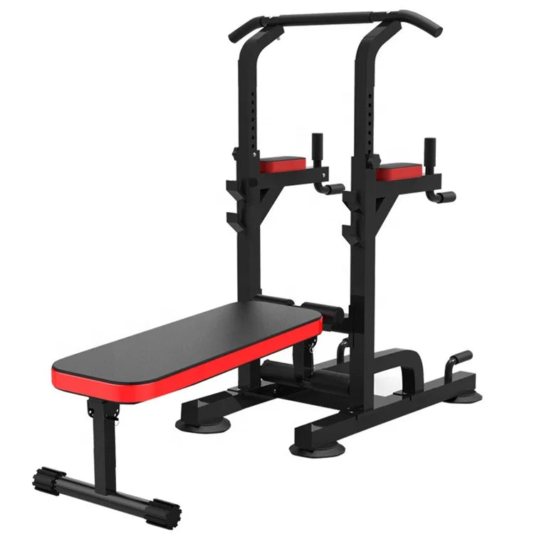 Multi-Functional Power Tower Dip Station with Bench and Pull up Bar Fitness Equipment for Full Body Exercising Muscle Training