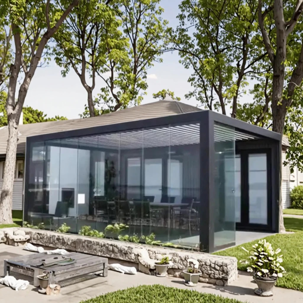 Aluminum Louvered Pergola with Flip Blades Lightweight & Quick Delivery for Outdoor Patio Installation