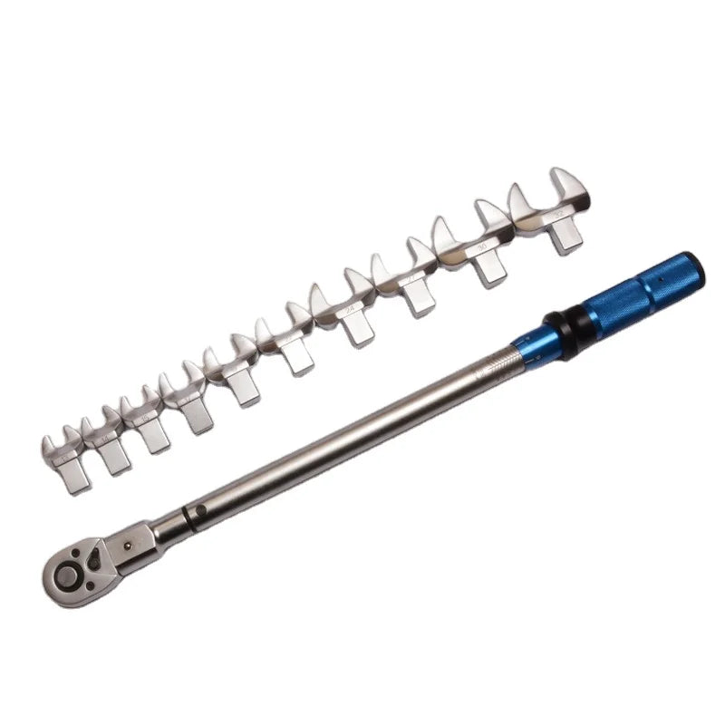 14*18mm Interchangeable Head Torque Wrench Set 20-210nm with Ratchet Head and Open Head Insert Tools for Car Repair