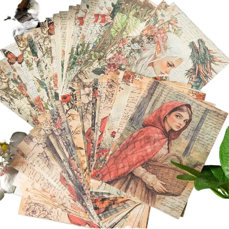 European Vintage Fairy Tale Theme 30 Sheets Per Pack Material Paper Memo Pad for Priming Decorative Purposes Vintage Decoration