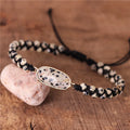 Popular Jewelry Natural Dalmatian Jasper Charm Cord Braided Bracelets Gemstone Beads Friendship Wrap Bracelet Women Jewelry Wholesale Dropship