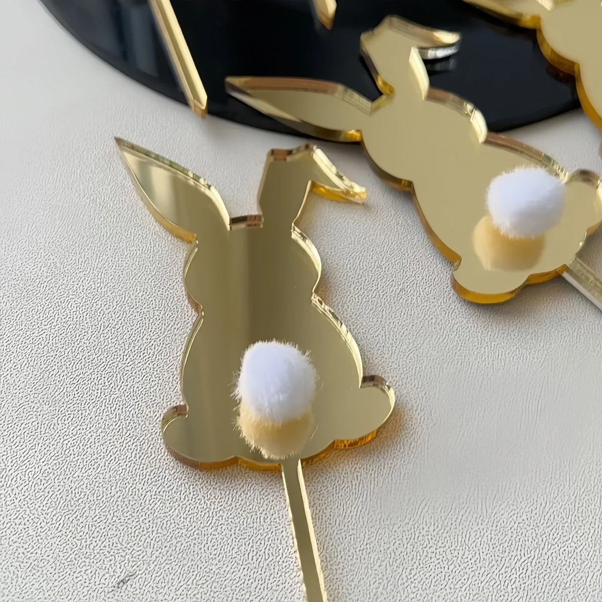 Happy Easter Bunny Cake Decoration Easter Eggs Acrylic Wood Cake Topper Baking Supplies for Party Decorating