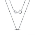 RINNTIN SC07 Box Chain 925 Sterling Silver 0.6mm Rhodium Plated Chain Necklace